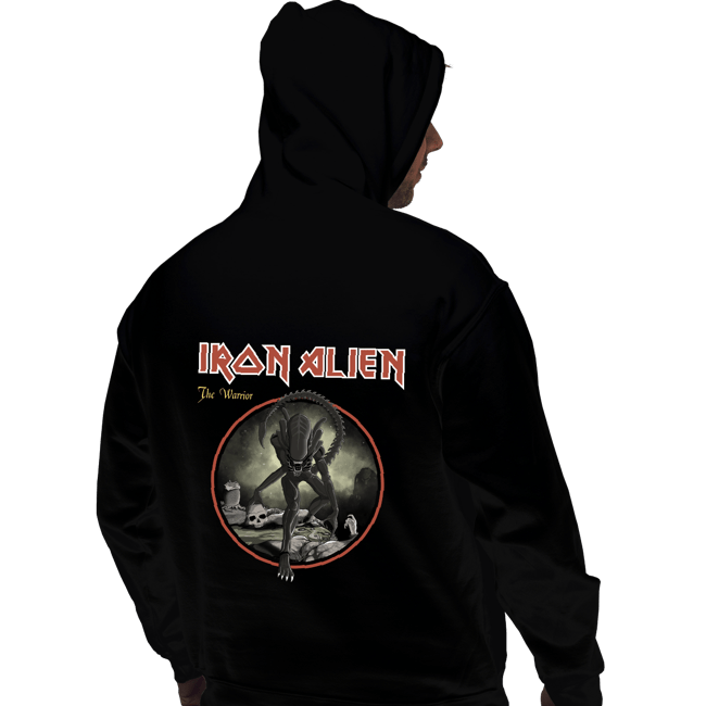 Daily_Deal_Shirts Pullover Hoodies, Unisex / Small / Black Iron Alien