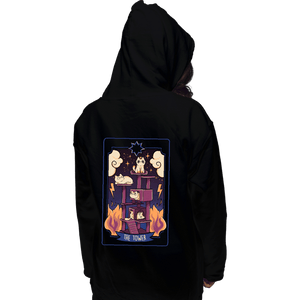 Daily_Deal_Shirts Pullover Hoodies, Unisex / Small / Black The Tower Cat Tarot