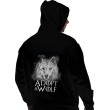 Load image into Gallery viewer, Shirts Pullover Hoodies, Unisex / Small / Black Adopt A Wolf
