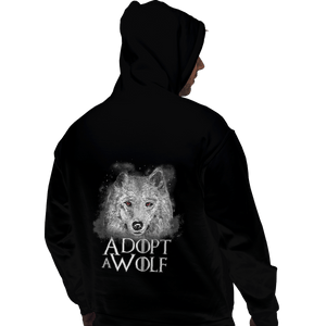Shirts Pullover Hoodies, Unisex / Small / Black Adopt A Wolf