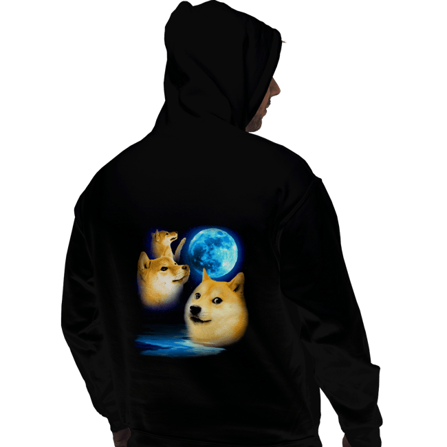 Shirts Pullover Hoodies, Unisex / Small / Black Three Doge Moon