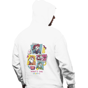 Shirts Pullover Hoodies, Unisex / Small / White What's The Story?