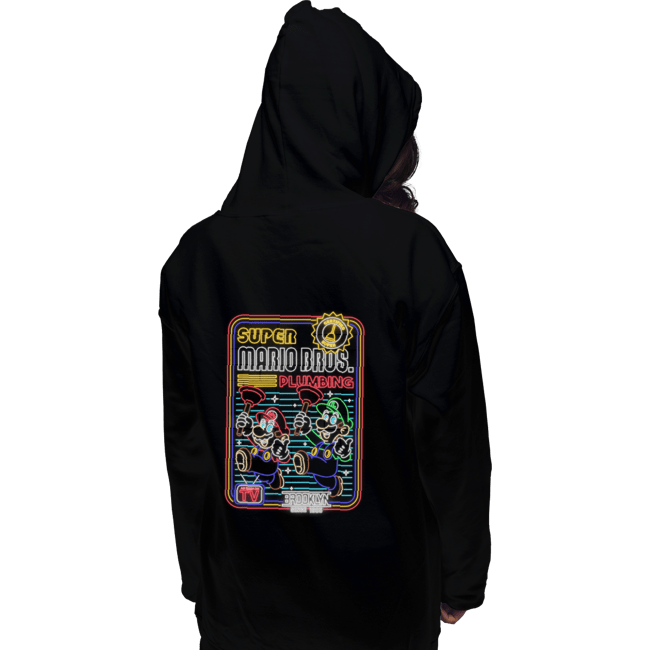 Shirts Pullover Hoodies, Unisex / Small / Black Neon Mario