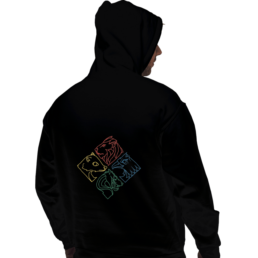 Shirts Zippered Hoodies, Unisex / Small / Black Geometric Hogwarts