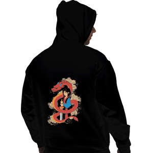 Shirts Zippered Hoodies, Unisex / Small / Black Mulan And The Dragon