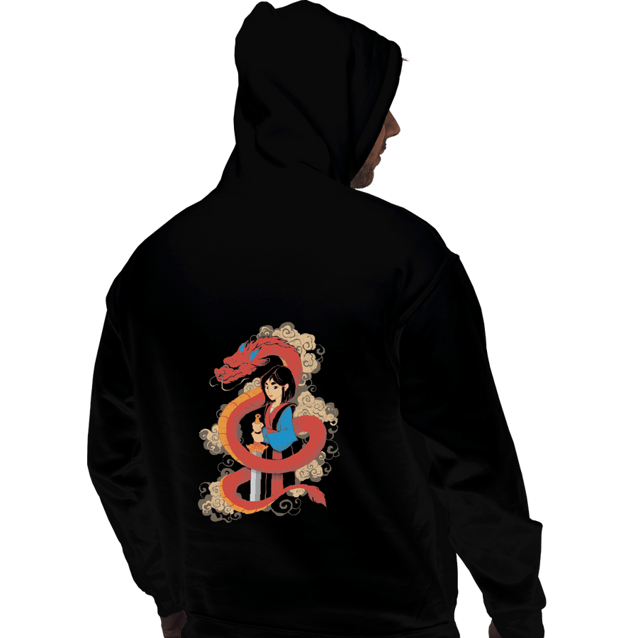 Shirts Zippered Hoodies, Unisex / Small / Black Mulan And The Dragon