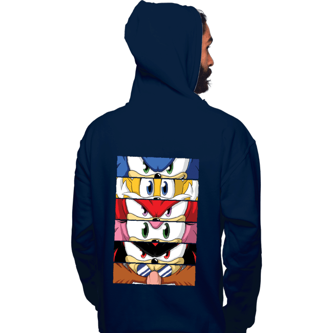 Daily_Deal_Shirts Pullover Hoodies, Unisex / Small / Navy Sonic Eyes