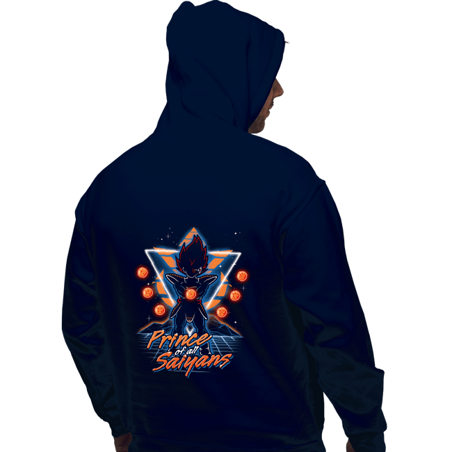 Shirts Pullover Hoodies, Unisex / Small / Navy Retro Saiyan Prince