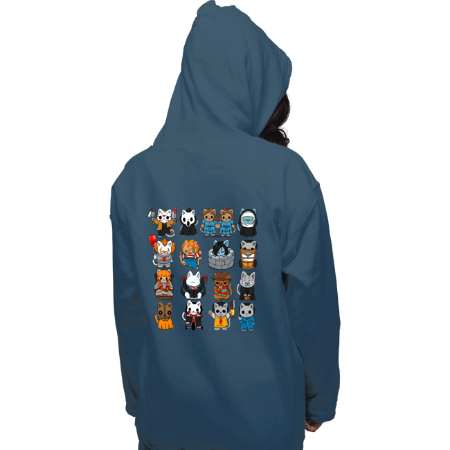 Secret_Shirts Pullover Hoodies, Unisex / Small / Indigo Blue Horror Kitties