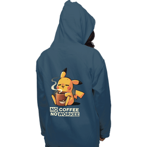 Secret_Shirts Pullover Hoodies, Unisex / Small / Indigo Blue No Coffee Pikachu