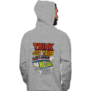 Daily_Deal_Shirts Pullover Hoodies, Unisex / Small / Sports Grey Just Cause A Guy Reads Comics