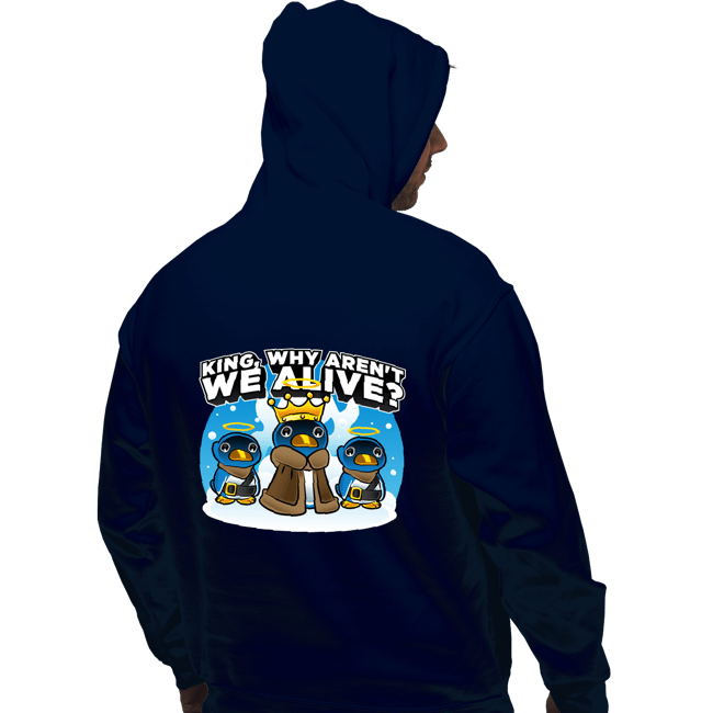 Daily_Deal_Shirts Pullover Hoodies, Unisex / Small / Navy Penguin King