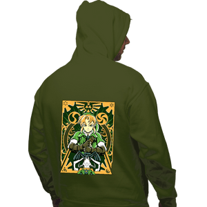 Daily_Deal_Shirts Pullover Hoodies, Unisex / Small / Military Green Ocarina Link