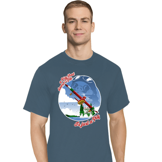 Shirts T-Shirts, Tall / Large / Indigo Blue A Pig That Doesn't Fly