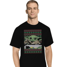 Load image into Gallery viewer, Shirts T-Shirts, Tall / Large / Black Baby Yoda Ugly Sweater
