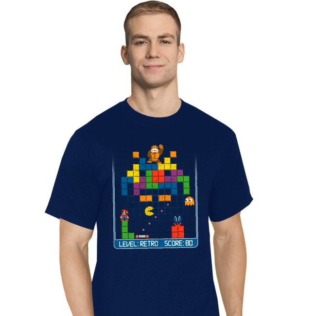 Daily_Deal_Shirts T-Shirts, Tall / Large / Navy Gamer Nostalgia