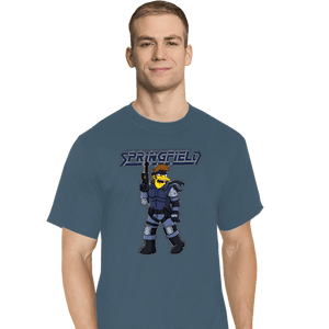Daily_Deal_Shirts T-Shirts, Tall / Large / Indigo Blue Solid Snake
