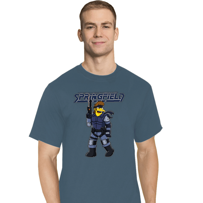 Daily_Deal_Shirts T-Shirts, Tall / Large / Indigo Blue Solid Snake