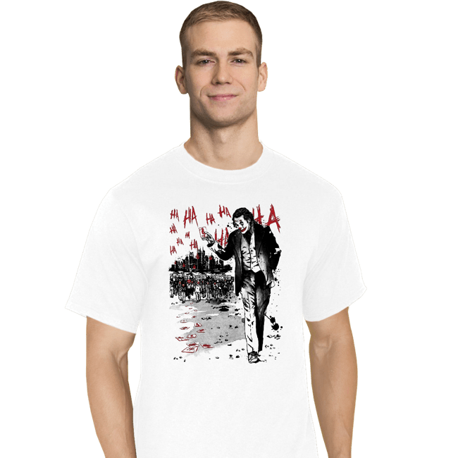 Daily_Deal_Shirts T-Shirts, Tall / Large / White Lone Comedian And Cubs