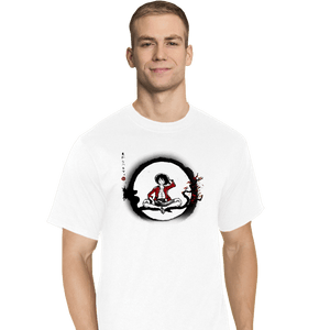 Shirts T-Shirts, Tall / Large / White Straw Hat Pirate
