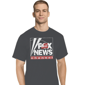 Shirts T-Shirts, Tall / Large / Charcoal Faux News