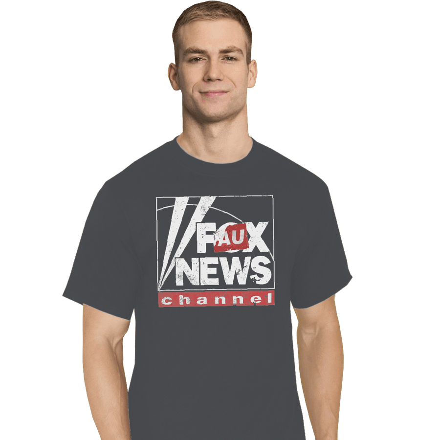 Shirts T-Shirts, Tall / Large / Charcoal Faux News