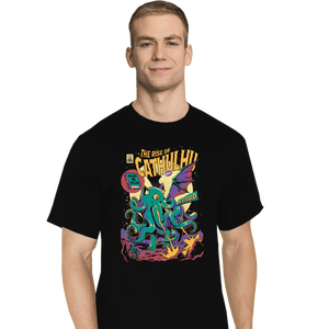Daily_Deal_Shirts T-Shirts, Tall / Large / Black The Rise Of Cathulhu