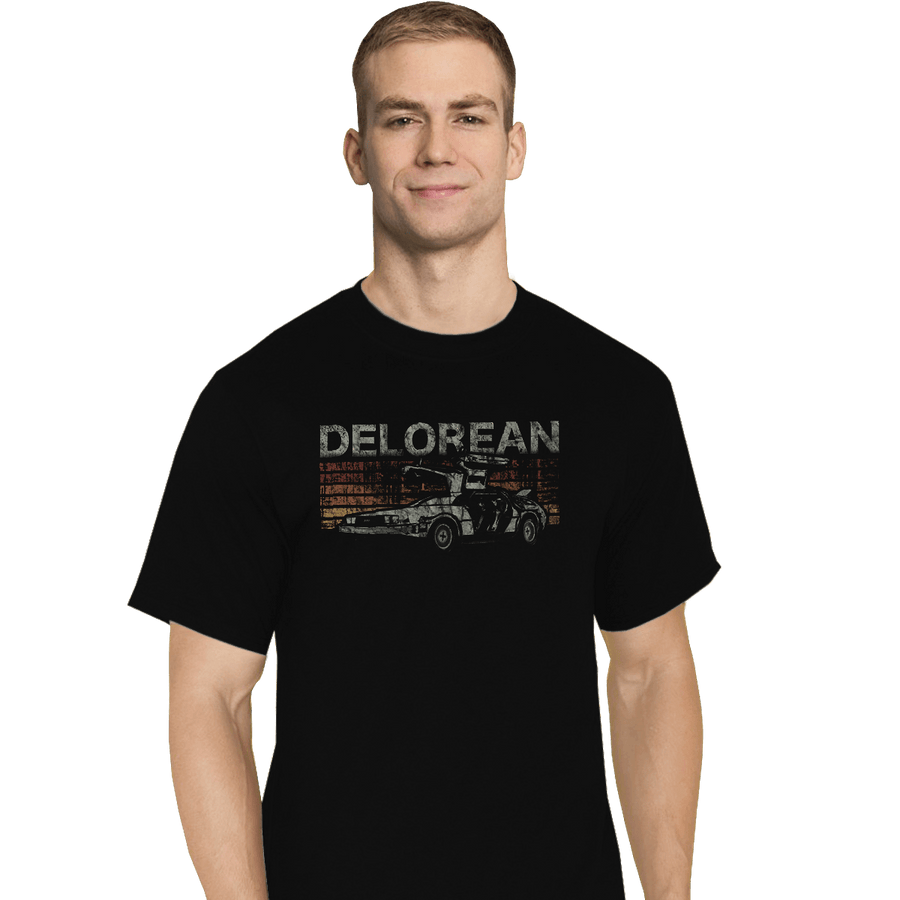 Secret_Shirts T-Shirts, Tall / Large / Black Retro DeLorean
