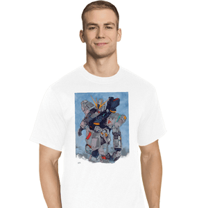 Secret_Shirts T-Shirts, Tall / Large / White Nu Gundam Watercolor