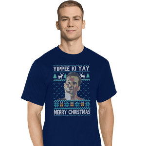 Shirts T-Shirts, Tall / Large / Navy Yippee Ki Christmas