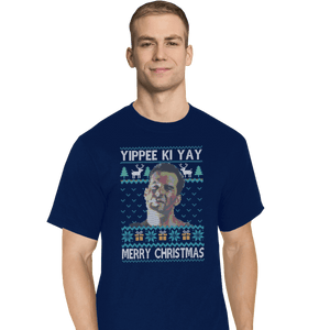 Shirts T-Shirts, Tall / Large / Navy Yippee Ki Christmas