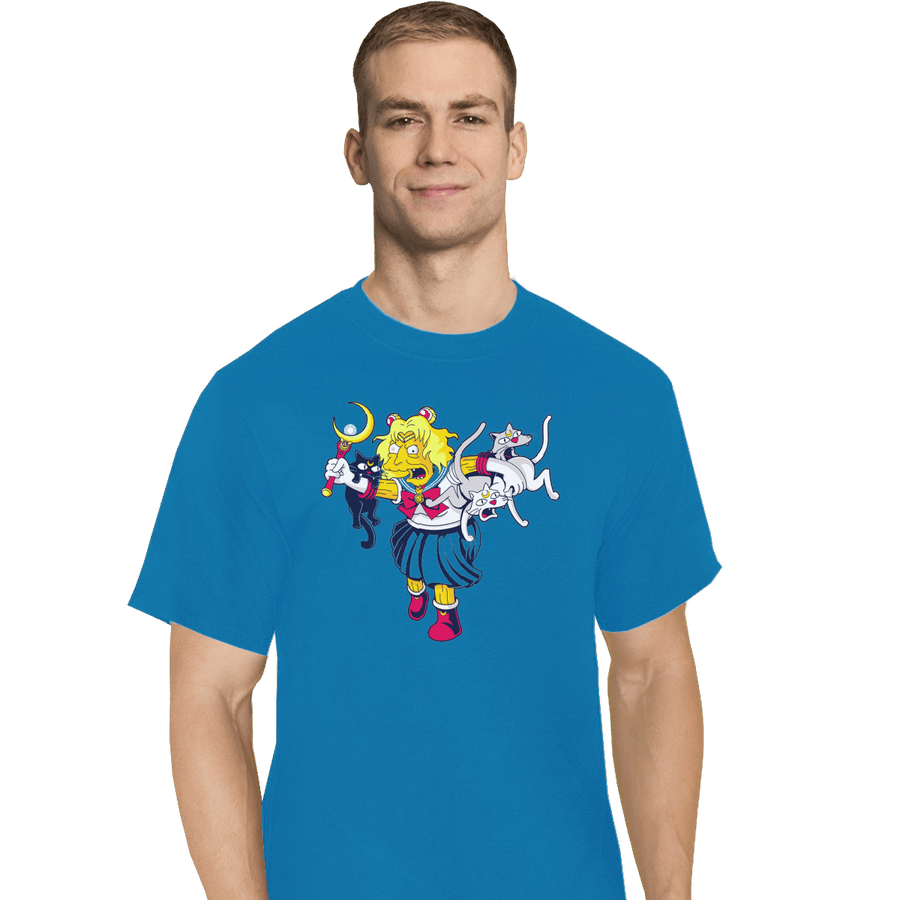 Shirts T-Shirts, Tall / Large / Royal Moon Cat Lady