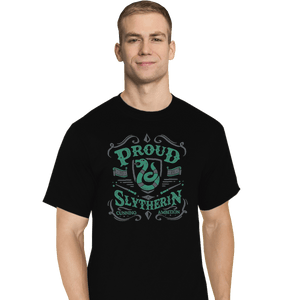Shirts T-Shirts, Tall / Large / Black Proud to be a Slytherin