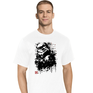 Daily_Deal_Shirts T-Shirts, Tall / Large / White Trooper In The Forest Sumi-e