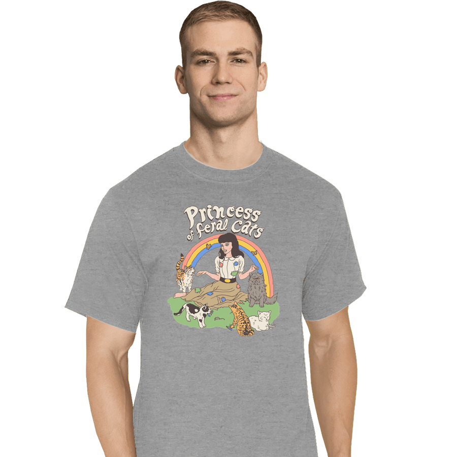 Shirts T-Shirts, Tall / Large / Sports Grey Princess Of Feral Cats