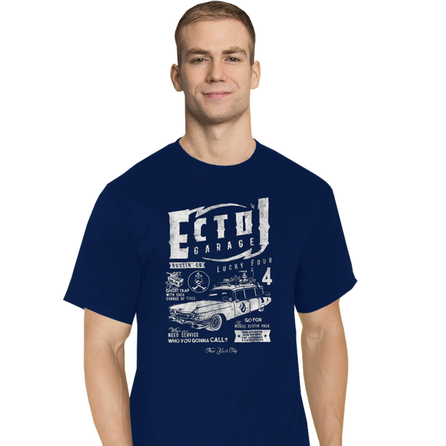 Secret_Shirts T-Shirts, Tall / Large / Navy ECTO-1 Garage