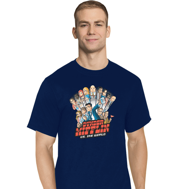 Daily_Deal_Shirts T-Shirts, Tall / Large / Navy Dunder Mifflin VS. The World