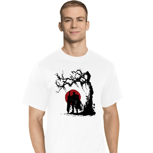 Shirts T-Shirts, Tall / Large / White Black Swordsman Under The Sun