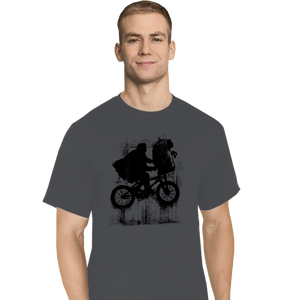 Secret_Shirts T-Shirts, Tall / Large / Charcoal Boy And Bike