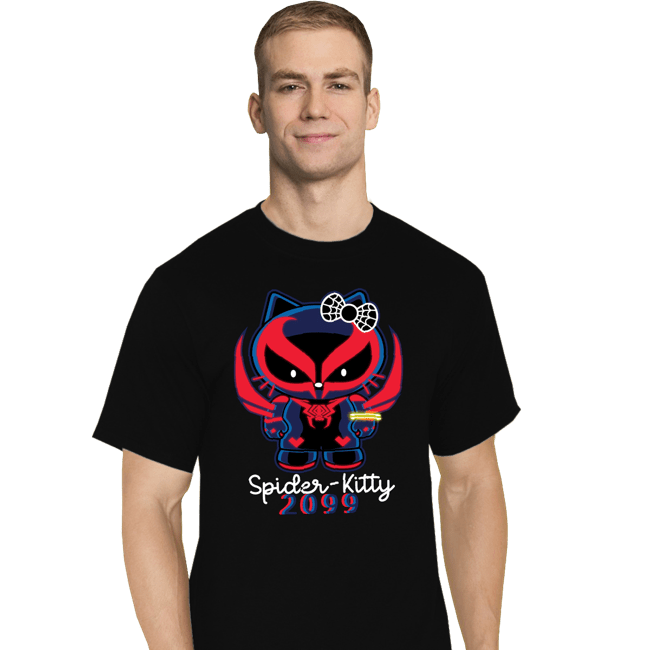 Secret_Shirts T-Shirts, Tall / Large / Black Spider Kitty 2099