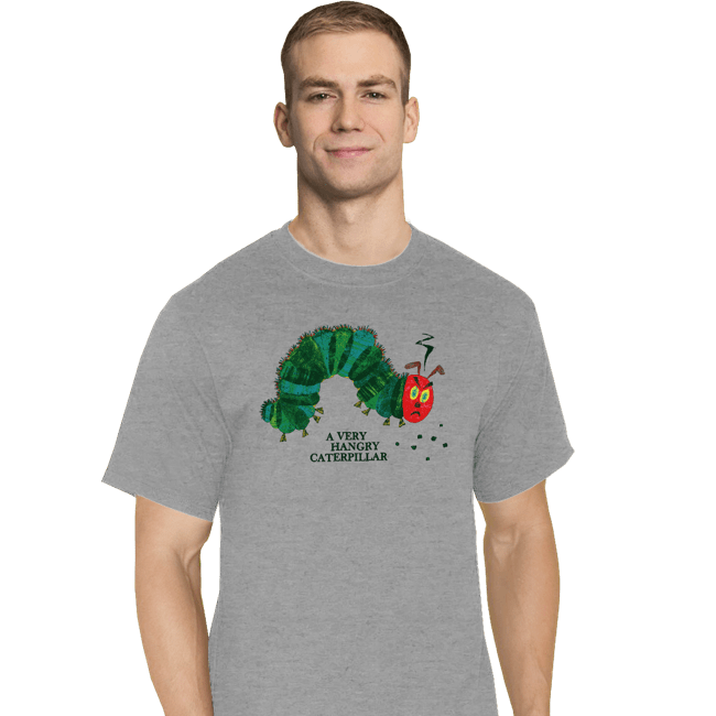 Daily_Deal_Shirts T-Shirts, Tall / Large / Sports Grey Hangry Caterpillar
