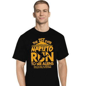 Shirts T-Shirts, Tall / Large / Black Naruto Run For Aliens