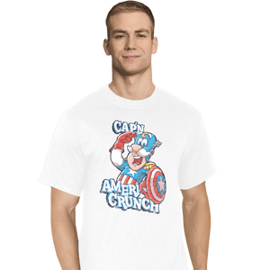 Shirts T-Shirts, Tall / Large / White Cap'n AmeriCrunch