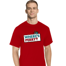 Load image into Gallery viewer, Shirts T-Shirts, Tall / Large / Red Where&#39;s Perry?
