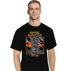 Shirts T-Shirts, Tall / Large / Black Bionic Monster Since 1974