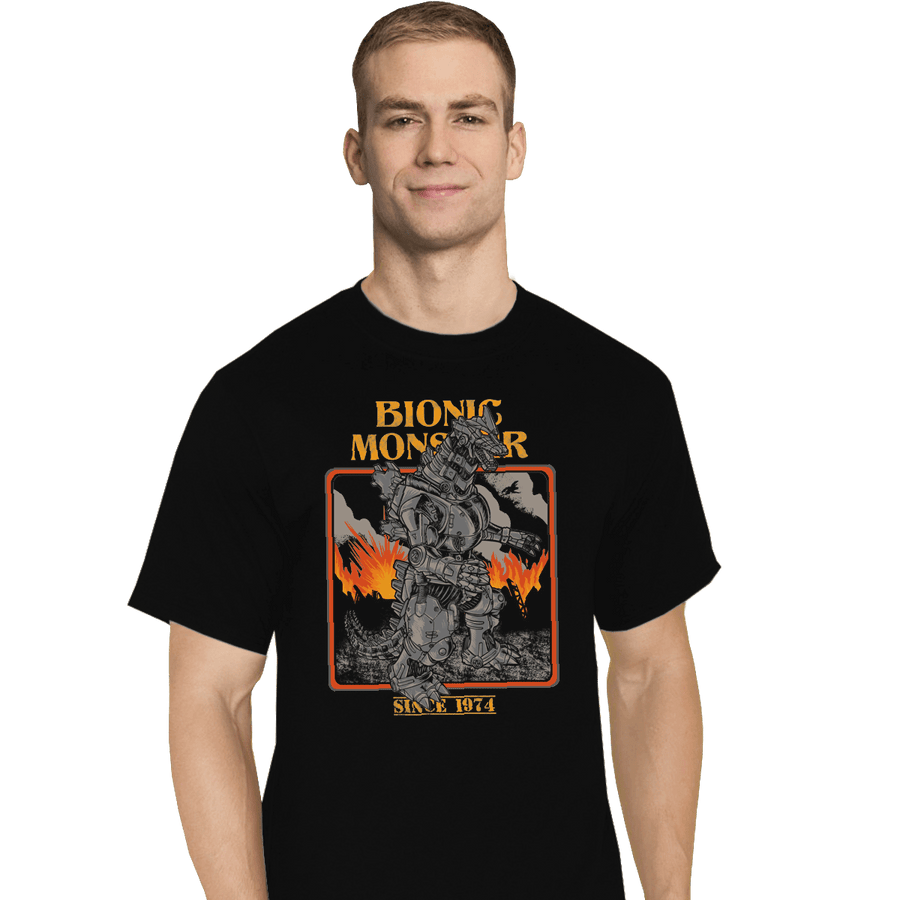 Shirts T-Shirts, Tall / Large / Black Bionic Monster Since 1974