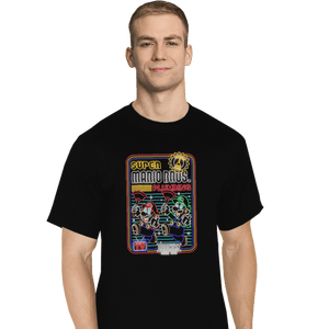 Shirts T-Shirts, Tall / Large / Black Neon Mario