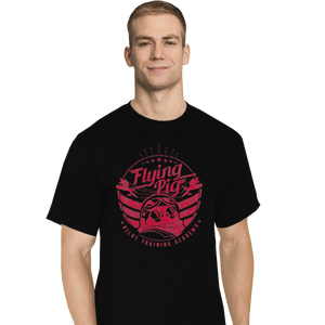 Shirts T-Shirts, Tall / Large / Black Flying Pig