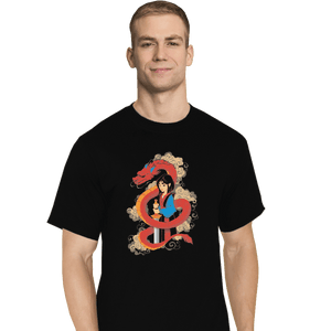 Shirts T-Shirts, Tall / Large / Black Mulan And The Dragon