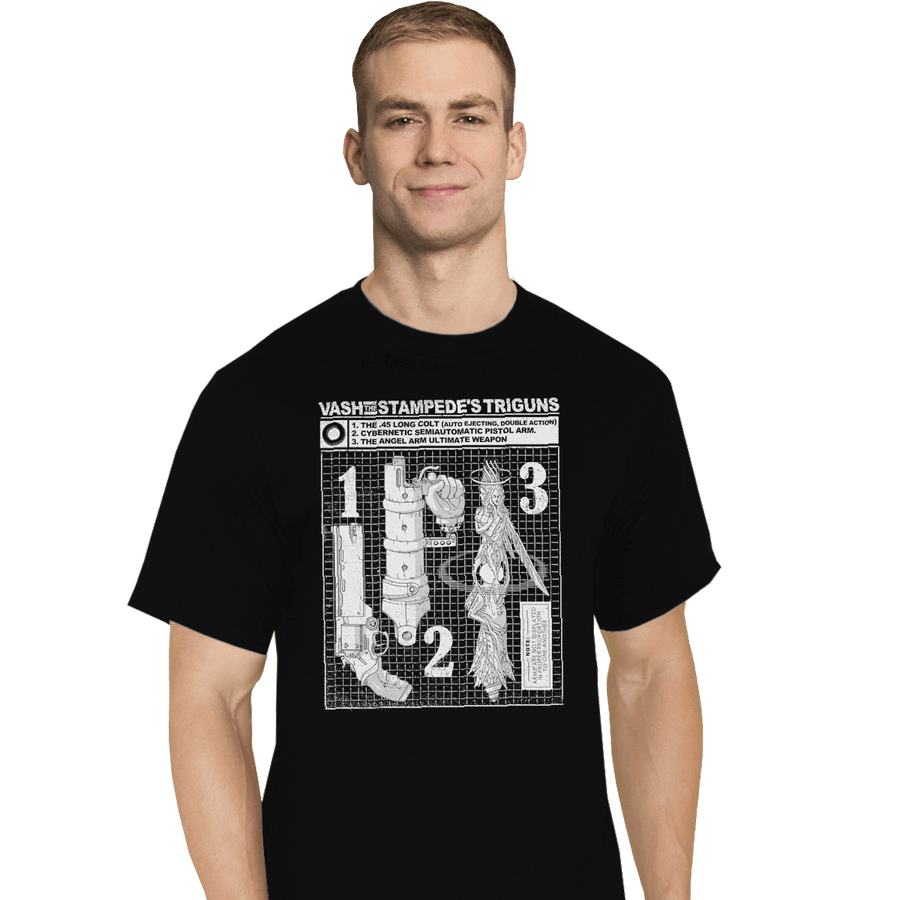 Shirts T-Shirts, Tall / Large / Black Vash The Stampede's Triguns